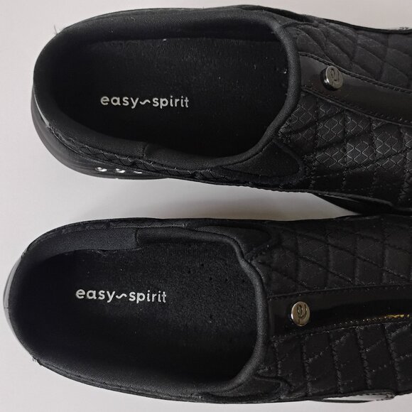 Easy Spirit Traveltime Sneaker Clogs | Black Patent Leather & Silver | Size 7.5 - Picture 7 of 13